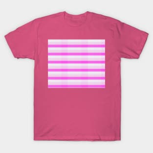 Bright pink / white "Fabric" lines pattern T-Shirt